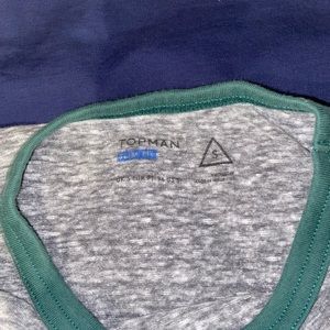 Topman Longsleeve Gray T Shirt